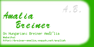amalia breiner business card